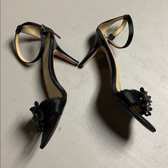 Coach Rosa Ankle Strap Black Satin Heels 9B - Picture 4 of 8